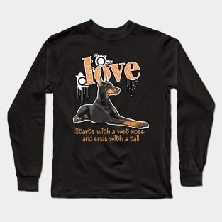 Dobie Mom print Funny Gift for Doberman Dog Mom Long Sleeve T-Shirt